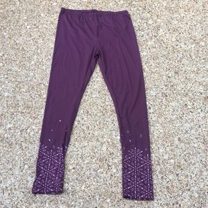 Girls large purple leggings